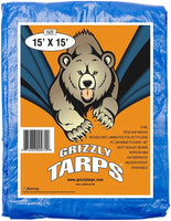 B-Air Grizzly 15' x 15' Waterproof Woven Polyethylene Tarp, BA-GT-BL-1515, 5 mil, Blue