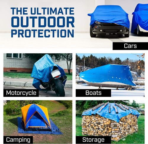 B-Air Grizzly 14' x 30' Waterproof Woven Polyethylene Tarp, BA-GT-BL-1430, 5 mil, Blue