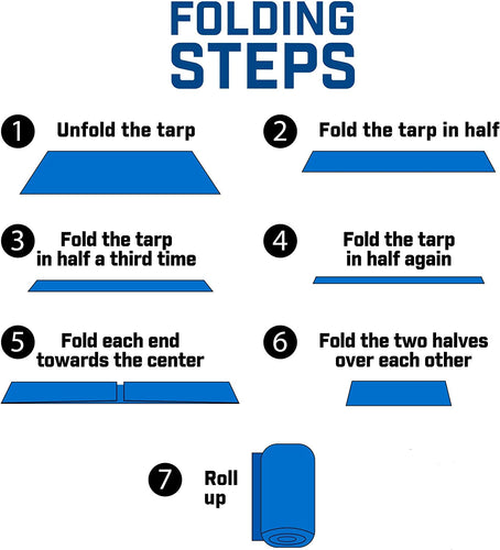 folding a tarp B-Air Grizzly 8' x 10' Waterproof Woven Polyethylene Tarp, BA-GT-BL-81