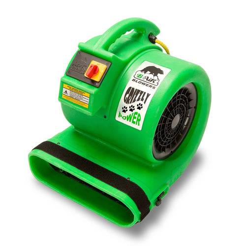 B-Air Grizzly 1 HP 3 Speed Commercial Air Mover & Blower Fan, BA-GP-1-GN, Green